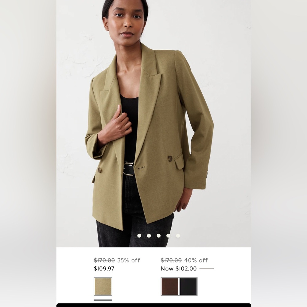 Banana Republic Olive Green blazer NWT!
